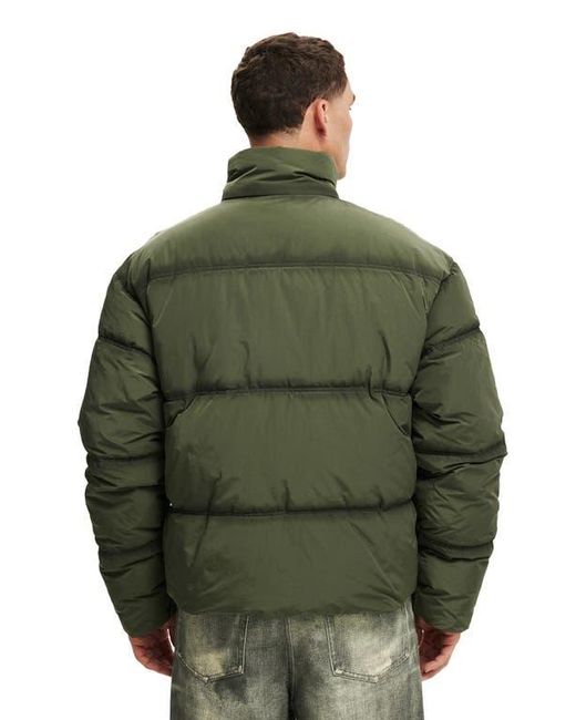 Cotton On Green Puffer Jacket for men