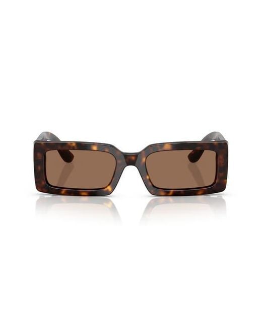 Dolce & Gabbana Brown 53Mm Rectangular Sunglasses