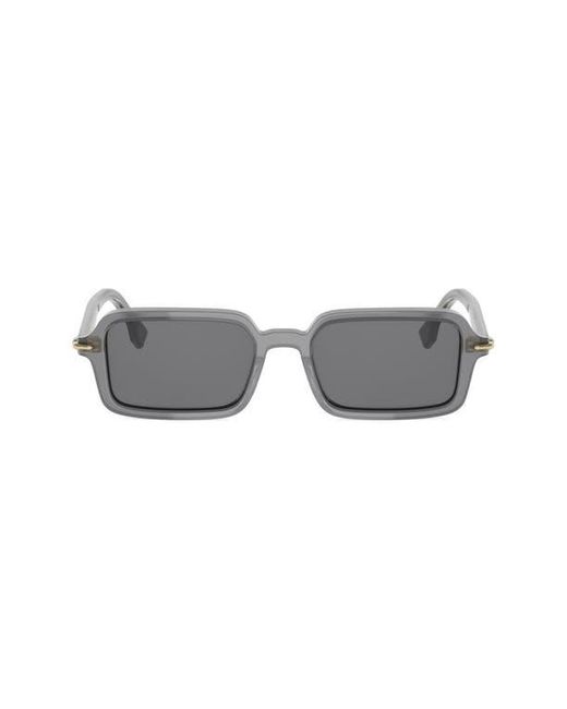 Fendi Gray Selleria Rectangular Sunglasses