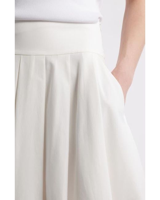 Kobi Halperin White Cotton Twill Midi Skirt