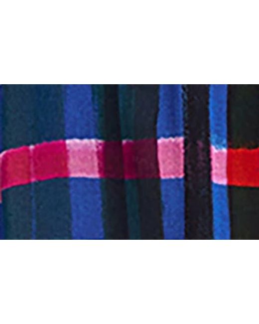 Bella Dahl Blue Plaid Shirred Bubble Top