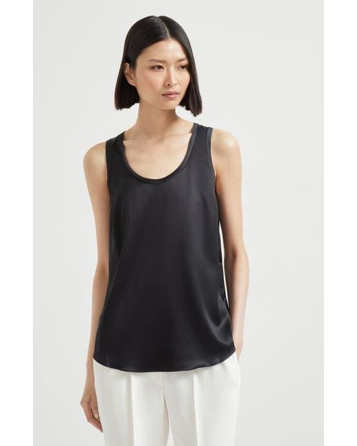 Brunello Cucinelli Black Satin Top