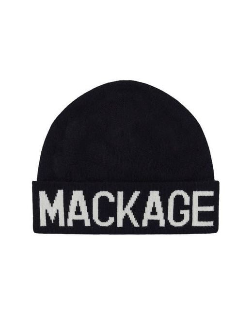 Mackage Blue Kids' Kiko Cuff Recycled Wool Blend Rib Beanie for men