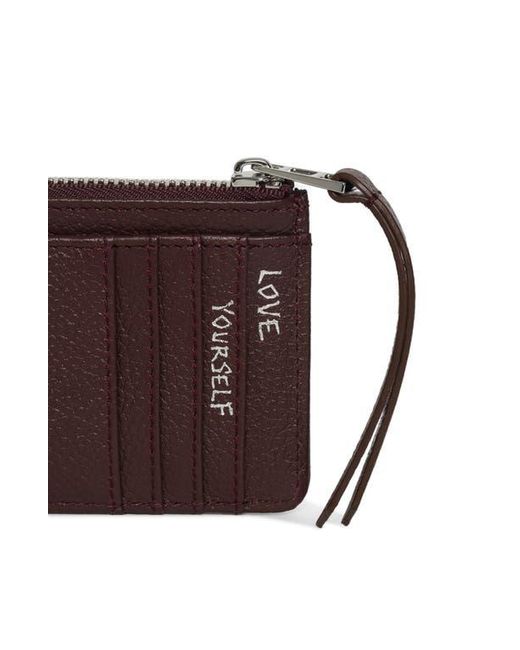 Zadig & Voltaire Brown Zip Leather Card Case