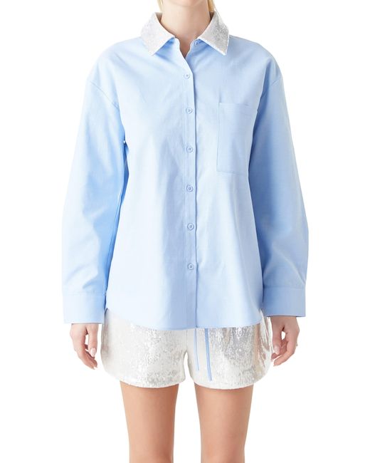 Grey Lab Blue Oversize Oxford Button-up Shirt