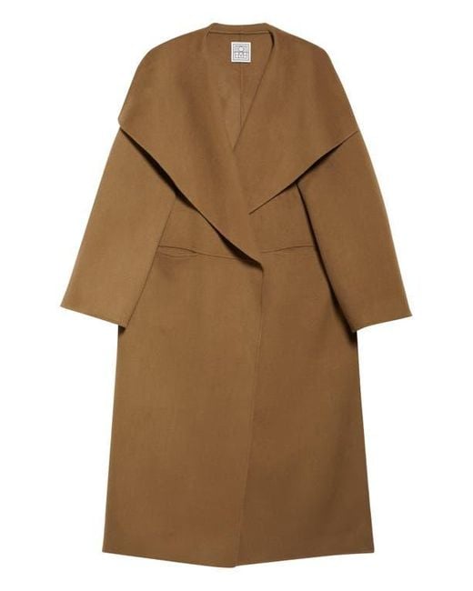 Totême  Brown Signature Double Face Wool & Cashmere Coat