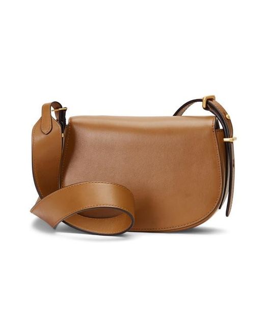 Polo Ralph Lauren Mini Polo Id Leather Saddle Bag in Brown | Lyst