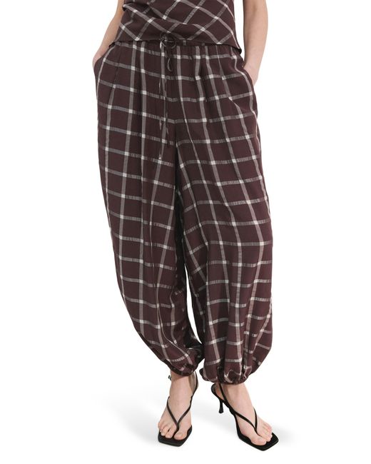 Mango Brown Drawstring Balloon Pants