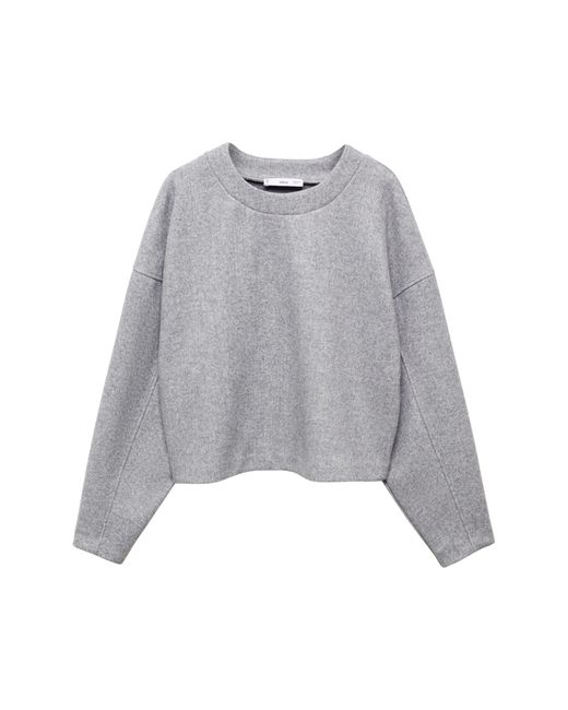 Mango Gray Max Seamed Pullover Sweatshirt