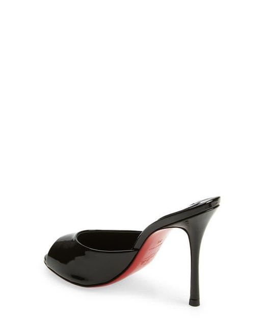 Christian Louboutin Black Me Dolly Peep Toe Slide Sandal