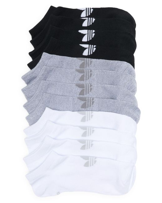 Adidas Black Assorted 6-pack Trefoil No-show Socks for men