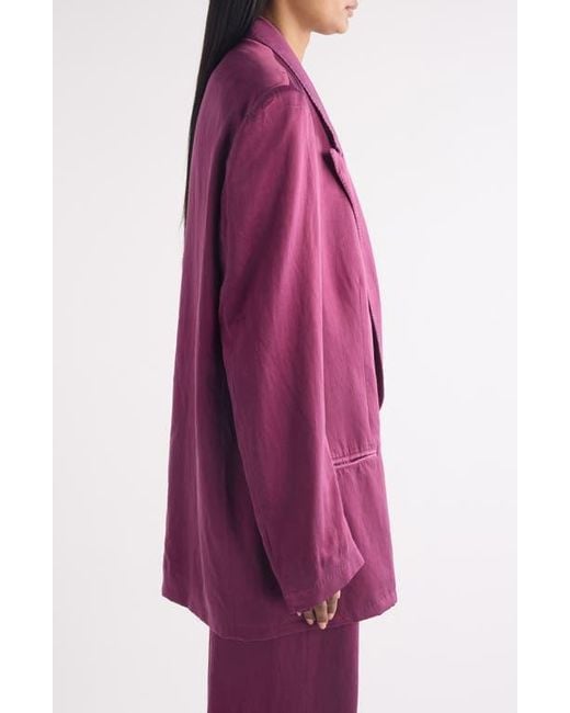 Dries Van Noten Purple Blink Double Breasted Oversize Twill Jacket
