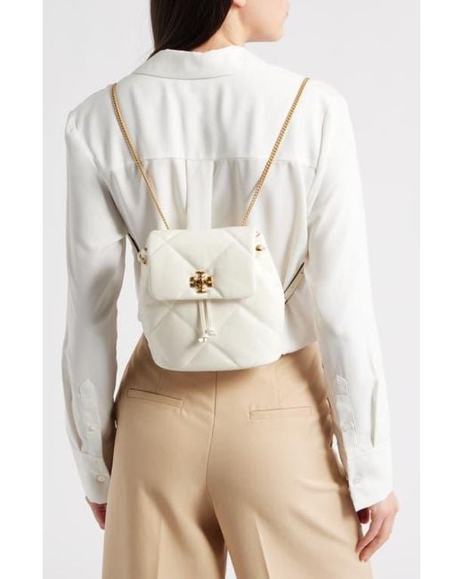 Tory Burch Small Kira Diamond Quilted Leather Backpack in