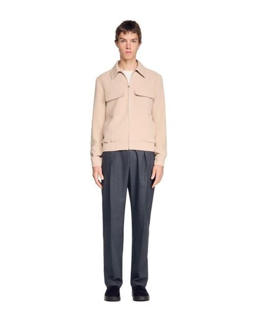 Sandro Multicolor Waffle-Effect Zip-Up Jacket for men