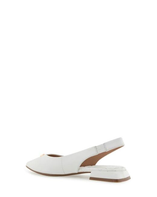 Aerosoles White Nayana Pointed Toe Slingback Flat