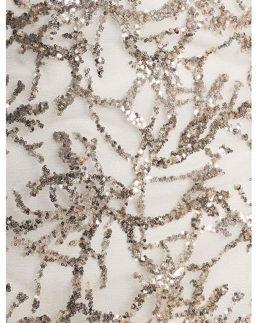 BCBGMAXAZRIA White Mock Neck Embellished Mini