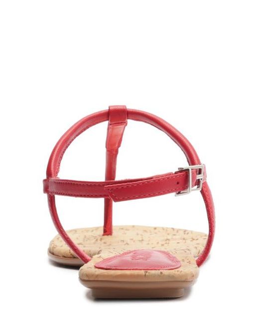 SCHUTZ SHOES Red Elsha T-Strap Sandal