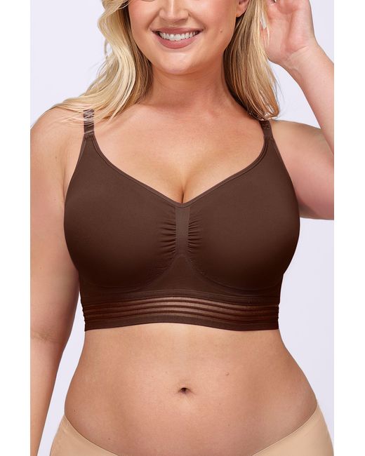 Shapellx Brown Wireless Full Coverage Seamless Bra