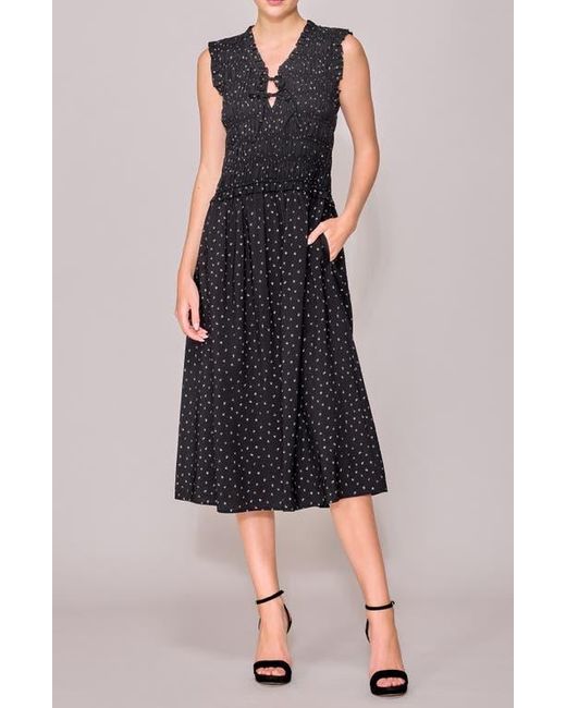 MELLODAY Multicolor Shirred A-Line Dress