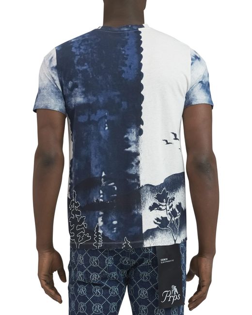 PRPS Blue Nana Tie Dye Graphic T-shirt for men