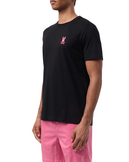 Psycho Bunny Black Sloan Cotton Graphic T-shirt for men