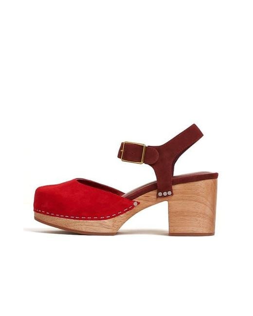 Charlotte Stone White Maud Ankle Strap Platform Clog