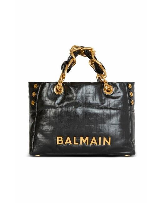 Balmain Black Small 1945 Soft Tote Bag