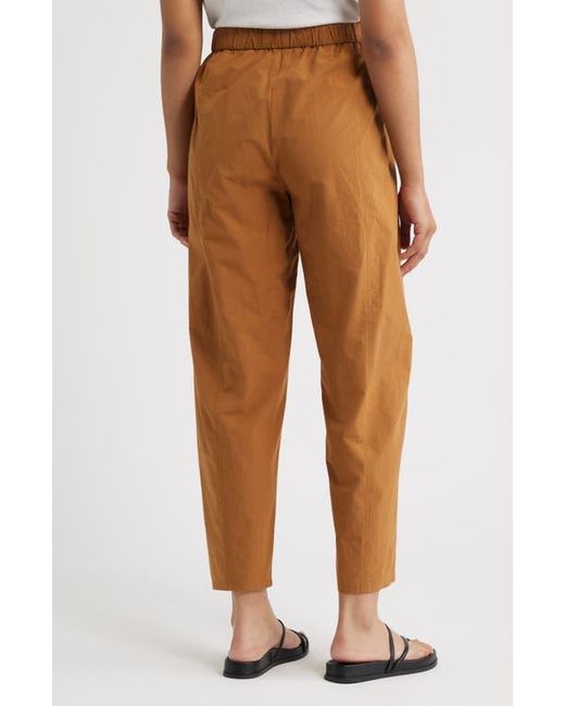 Eileen Fisher Brown Pleated Lantern Ankle Pants