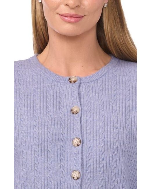 Halogen® Purple Cable Stitch Cardigan