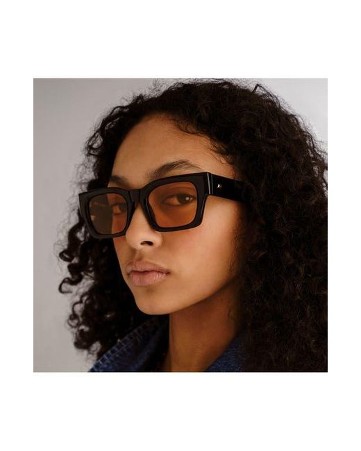 Le Specs Black Shmood 52Mm Rectangular Sunglasses