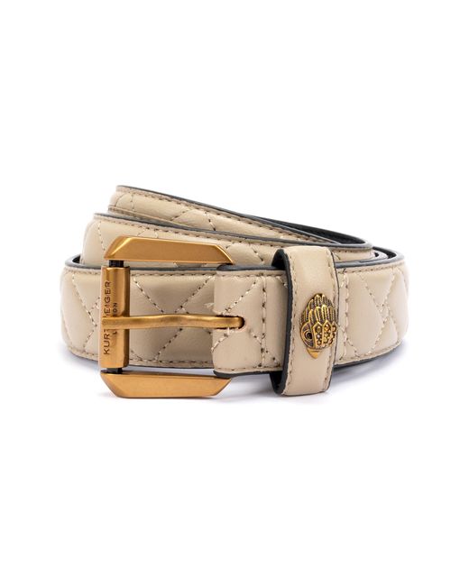 Kurt Geiger Natural Micro Quilt Leather Belt