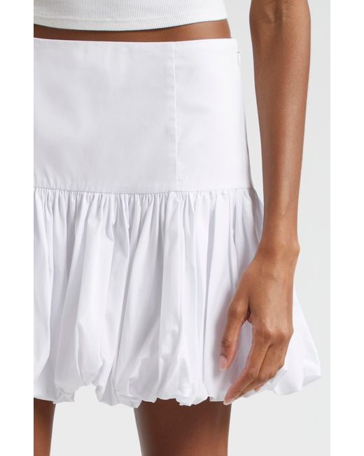 Cinq À Sept White Ellah Cotton Blend Bubble Miniskirt