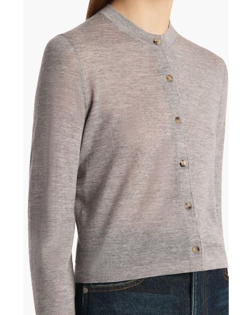 Khaite Gray Brieta Merino Wool Blend Cardigan