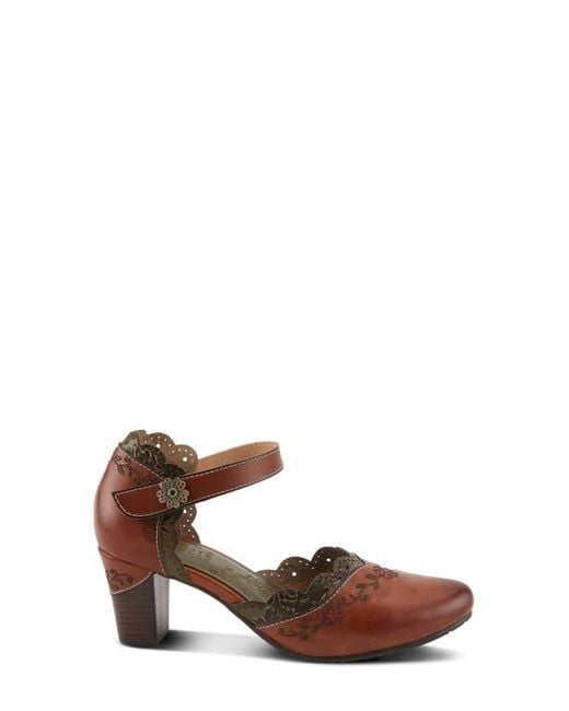 Spring Step Brown Sayyes Ankle Strap Pump