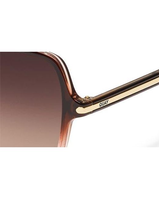 Quay Brown Press Tour 60Mm Gradient Square Sunglasses