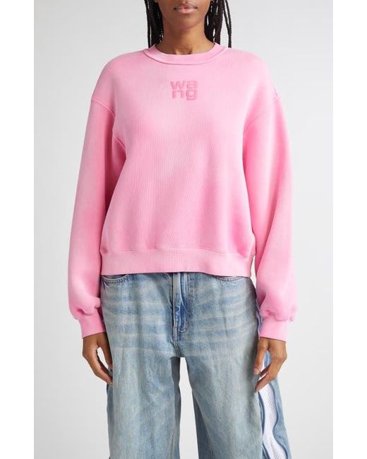 Alexander Wang Red Essential Logo Cotton Blend Sweatshirt