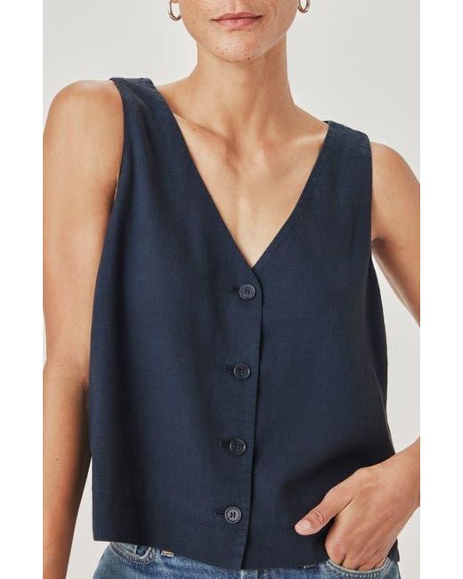 Splendid Blue Adele Linen Blend Vest