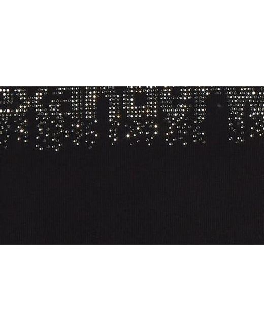 Alexander Wang Blue Hotfix Crystal Logo Baby Tee