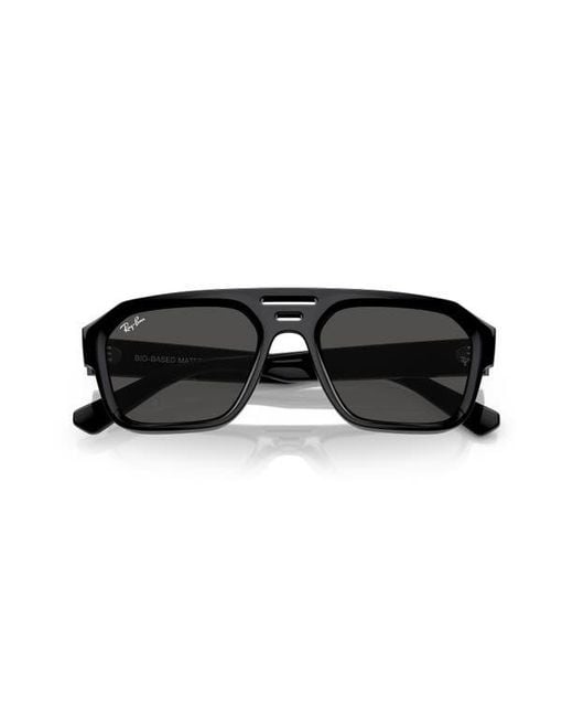 Ray-Ban Black Corrigan Irregular 54Mm Rectangular Sunglasses for men
