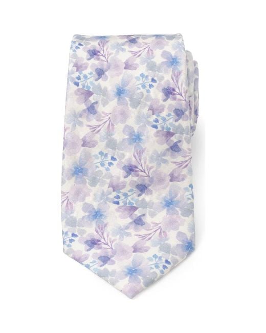 Cufflinks Inc. White Watercolor Floral Silk Tie for men
