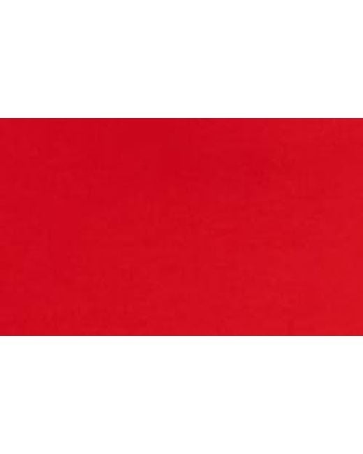 Carolina Herrera Red Pleated Long Sleeve Crepe Dress