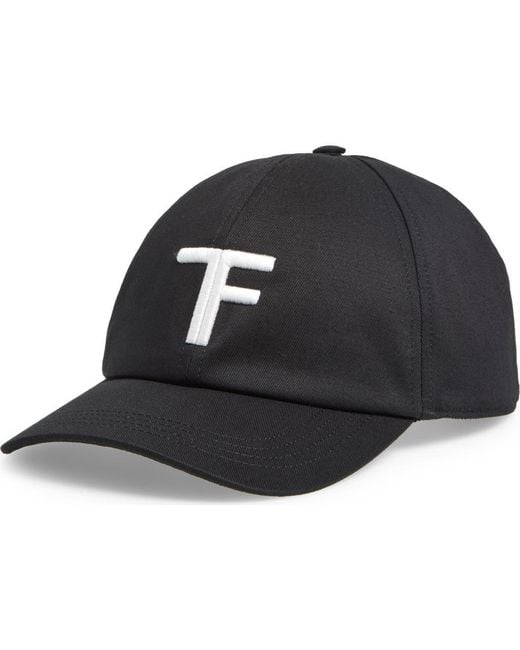 Tom Ford Black Cotton Twill Baseball Cap for men