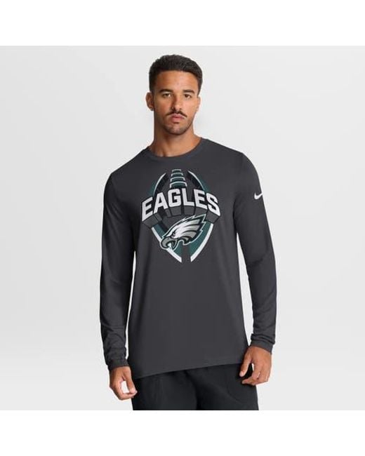 Nike Blue Philadelphia Eagles Primetime Legend Icon Performance Long Sleeve T-Shirt for men