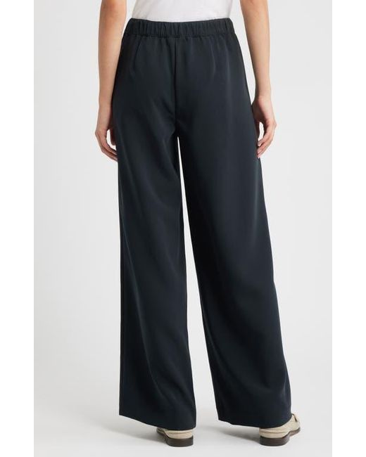 Rag & Bone Black Melanie Crepe Wide Leg Pants