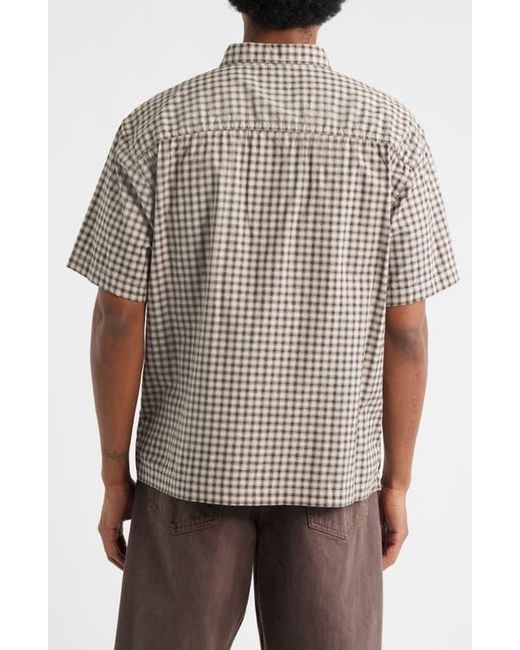 Vans Gray Larkspur Mini Plaid Button-Up Shirt for men