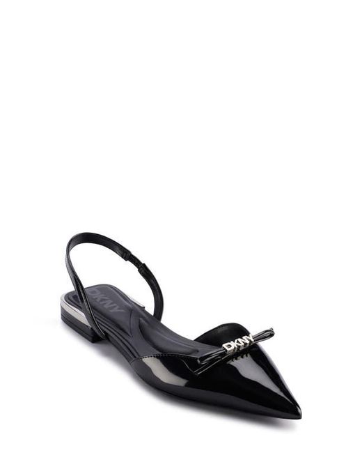 DKNY Black Mahaska Slingback Pointed Toe Flat