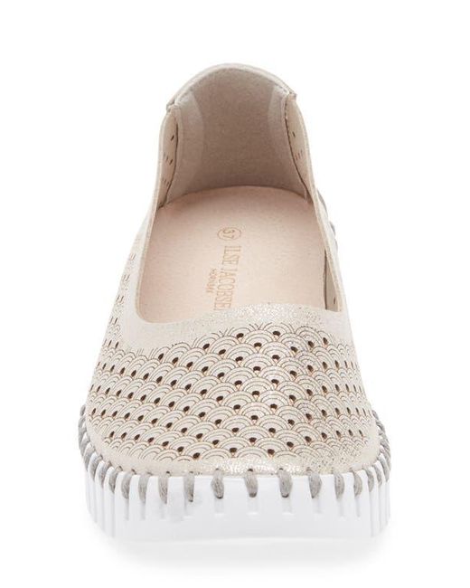 Ilse Jacobsen Gray Tulipu Perforated Slip-On Sneaker