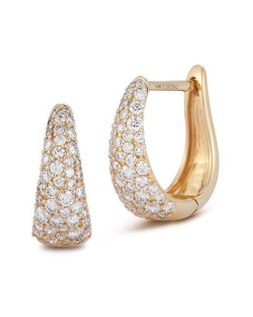 Dana Rebecca White Tapered Diamond Hoop Earrings