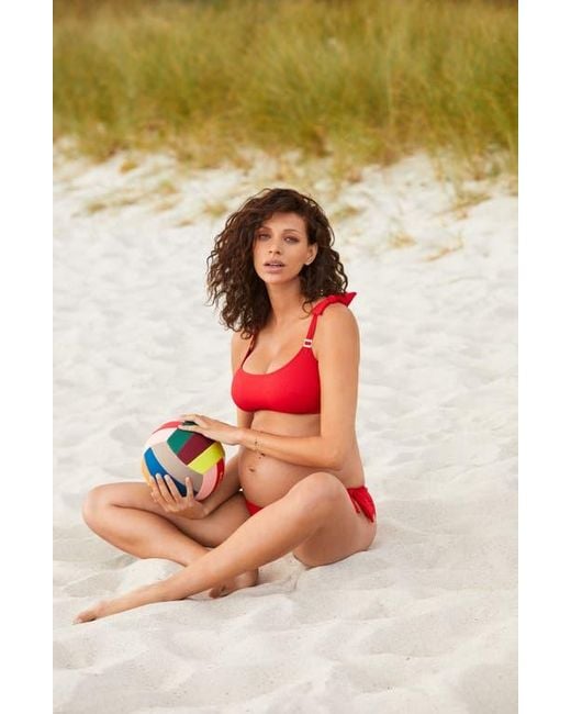 Cache Coeur Red Maternity Bikini Porto Vecchio