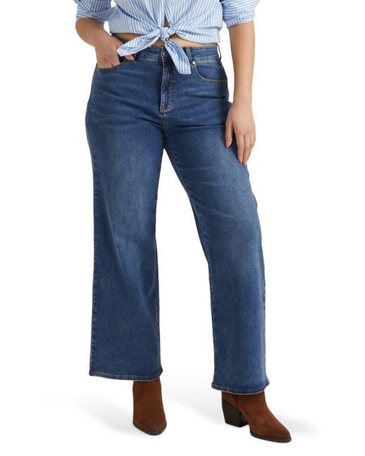 UNIVERSAL STANDARD Blue Roxy High Waist Relaxed Bootcut Jeans
